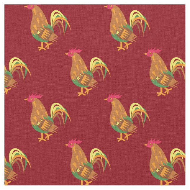 Cute Chicken Tupp Kids Baby Nursery Red Tyg (Närbild)