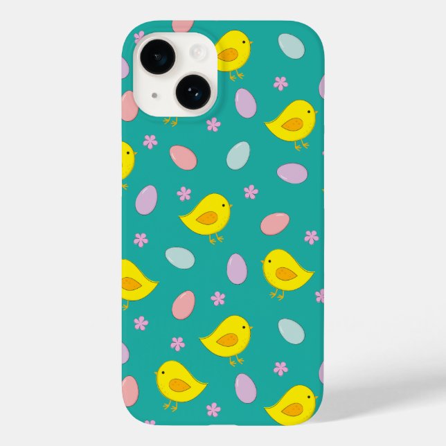 Cute Chickens Eggs Påsk Mönster Anpassningsbar fär (Baksida)