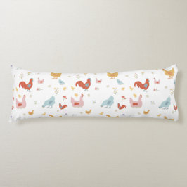 Cute Chickens Hens and Baby Chicks Kroppskudde