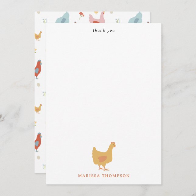 Cute Chickens Hens och Baby Chickar Tack Kort (Fram/baksida)