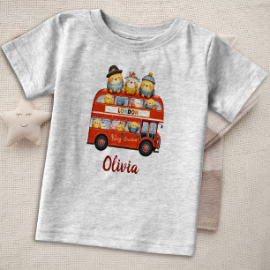 Cute Chickens i London Dubbla-Deck Buss T Shirt
