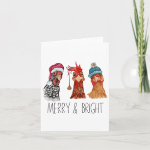 Cute Chickens jul Jul Grm Animal Funn Kort