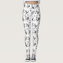 Cute Chickens kollage Leggings