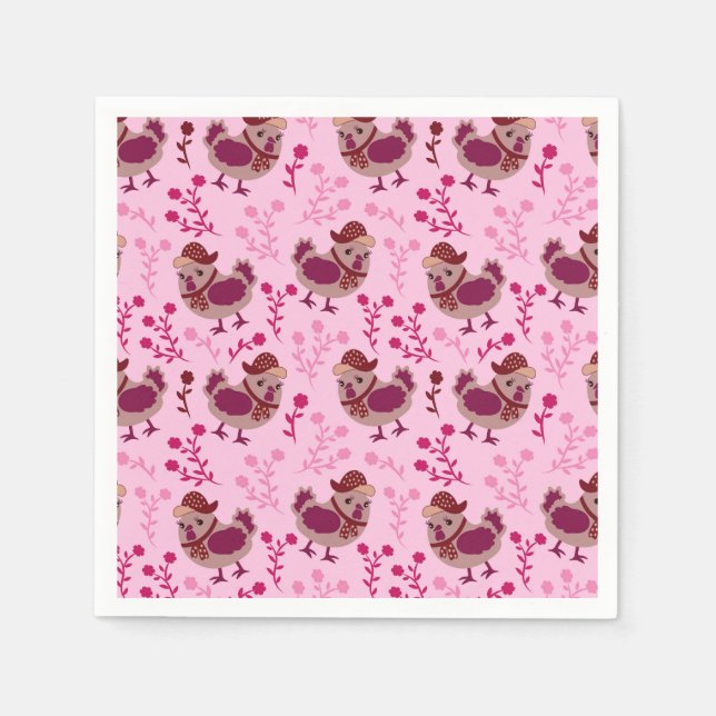 Cute Chickens Pappersservett (Framsidan)