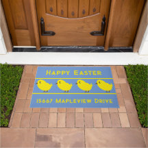 Cute Chicks and Your Addresson an Påsk Doormat