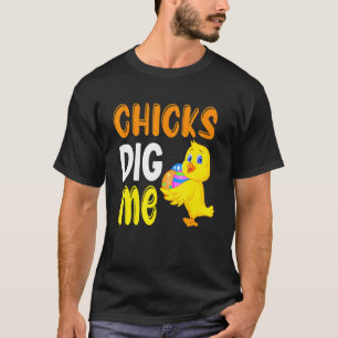 Cute Chicks Gräver mig Bunny Egg Hunting Boys Girl T Shirt