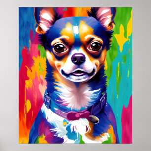 Cute Chihuahu , Download Colorful Digital Art Hund Poster