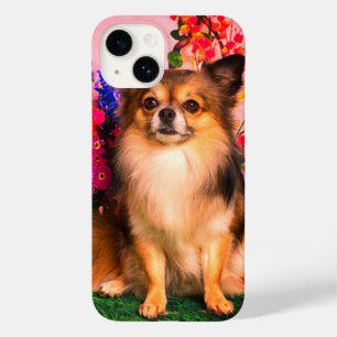 Cute Chihuahua Amid Vår blommor