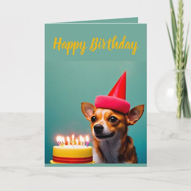 Cute Chihuahua Birthday Kort (Framsida)