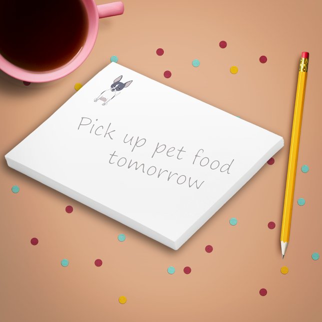 Cute Chihuahua Black and White Post-it Block (Black and White Chihuahua Post-it Notes)