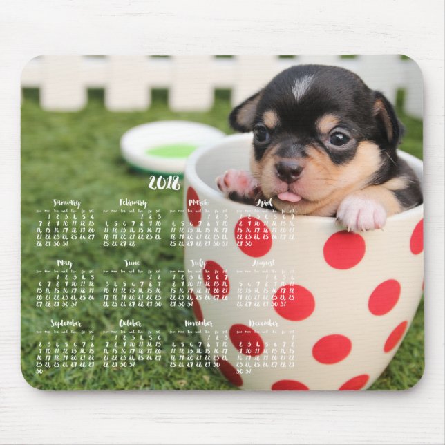Cute Chihuahua Calendar 2018 Mouse Pad Musmatta (Framsidan)