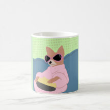 Cute Chihuahua Chiweenie rosa robe illustration