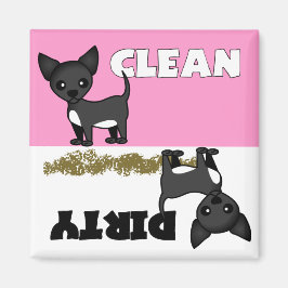 Cute Chihuahua Clean / Dirty Dishwasher Magnet
