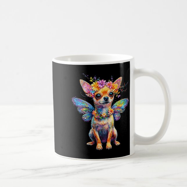 Cute Chihuahua Dog Angel With Wings  Kaffemugg (Höger)