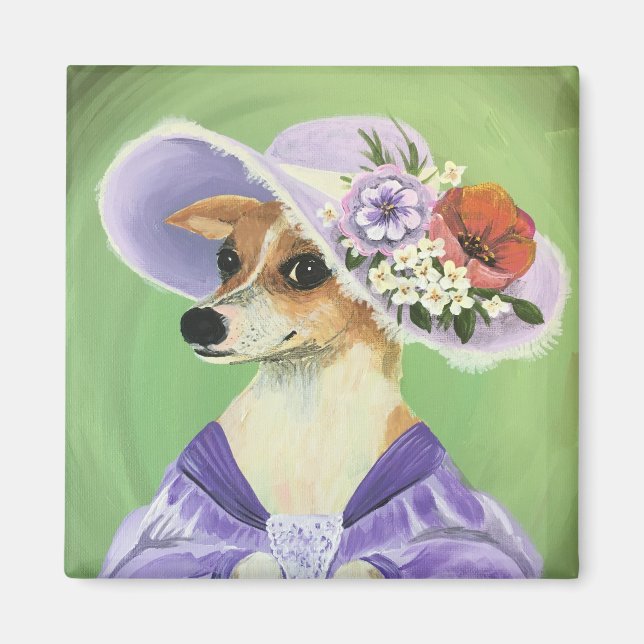Cute Chihuahua Dress Up Magnet (Framsidan)