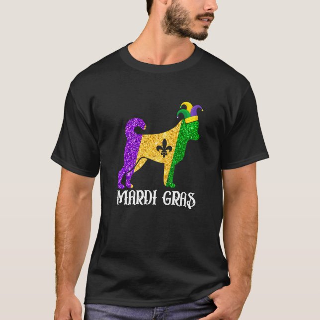 Cute Chihuahua Hund älskare Mardi Gras Party Jeste T Shirt (Framsida)