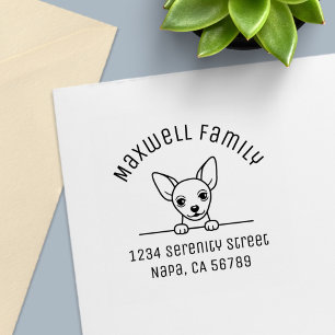 Cute Chihuahua Hund Arch-familjen Adress Självfärgande Stämpel