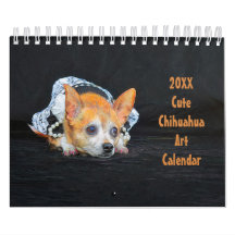 Cute Chihuahua Hund Art Design 2024 varje månad