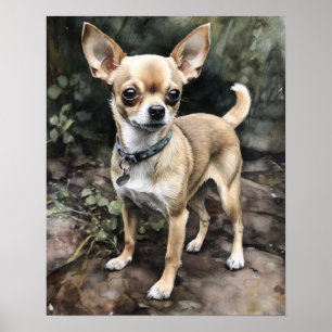 Cute Chihuahua Hund Art Print Poster