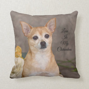 Cute Chihuahua Hund Blommigt Pet Art Kudde