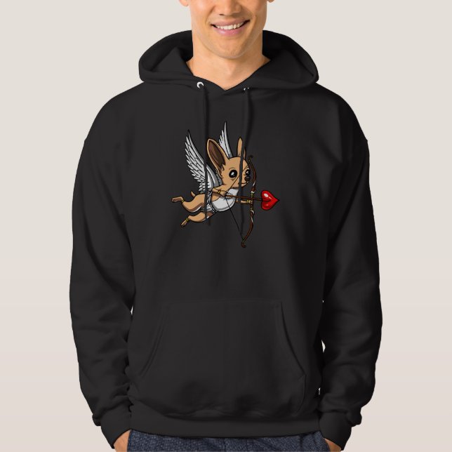 Cute Chihuahua Hund Cupid Hoodie (Framsida)