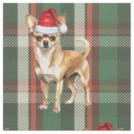 Cute Chihuahua Hund Grönt och Red Play jul Tyg