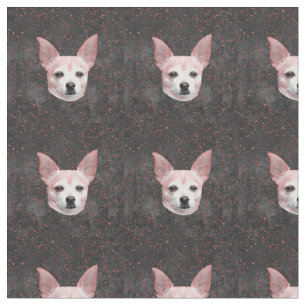 Cute Chihuahua Hund Guld Black Glitter Mönster Tyg