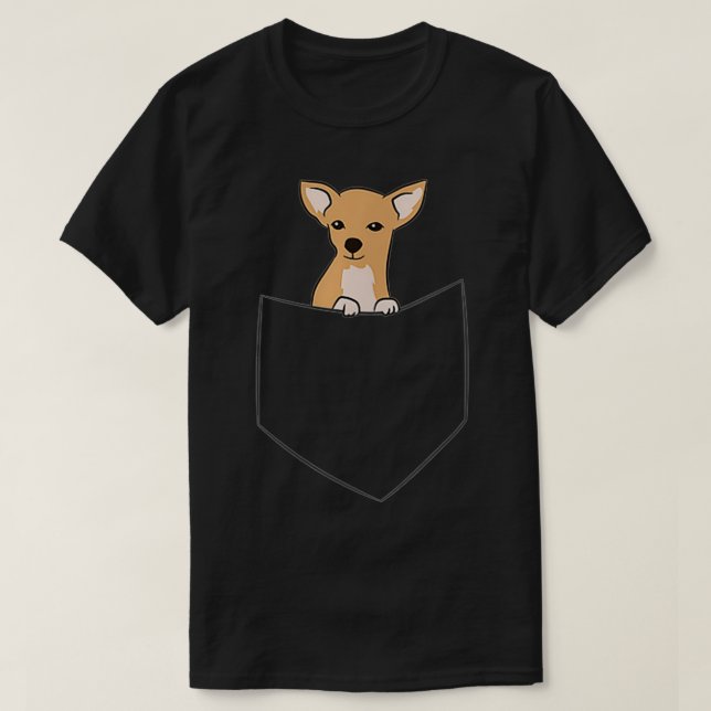 Cute Chihuahua Hund in Pocket Funny Chihuahua T Shirt (Design framsida)
