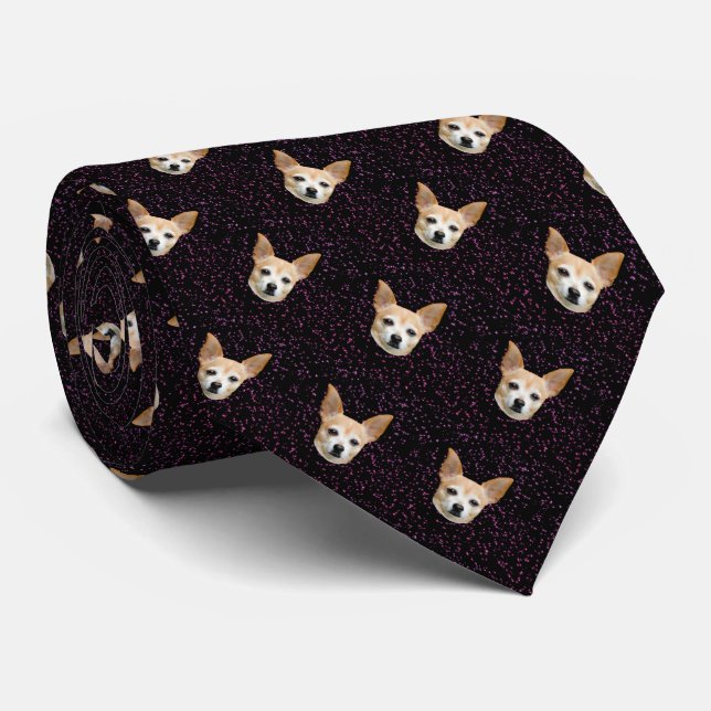 Cute Chihuahua Hund Lila Glitter Galaxy Mönster Slips (Rullad)