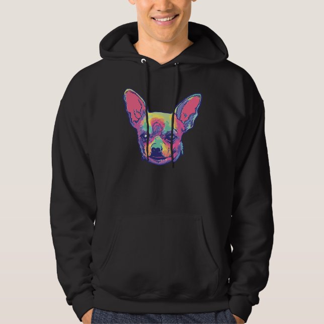Cute Chihuahua Hund med Hoodie (Framsida)