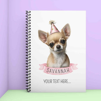 Cute Chihuahua Hund med Namn Rosa för skrivanteckn Anteckningsbok