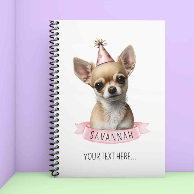 Cute Chihuahua Hund med Namn Rosa för skrivanteckn Anteckningsbok (Skapare uppladdad)