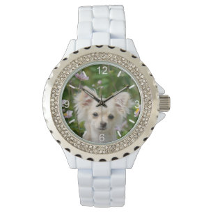 Cute Chihuahua Hund Puppy Photo - kvinnor på uppr Armbandsur