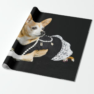 Cute Chihuahua Hund Tan Brown Black Elegant Presentpapper