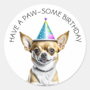 Cute Chihuahua i Birthday Runt Klistermärke