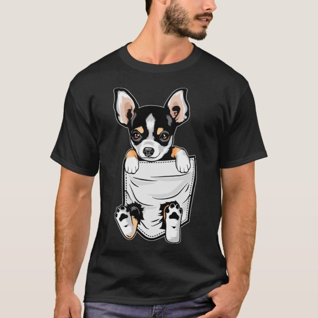 Cute Chihuahua i din Pocket-jul T Shirt (Framsida)