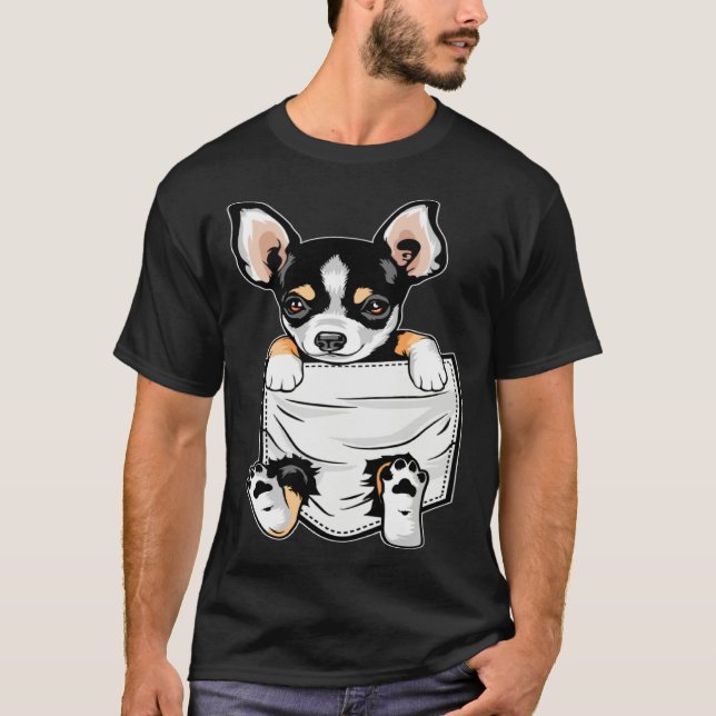 Cute Chihuahua In Your Pocket Christmas T Shirt (Framsida)
