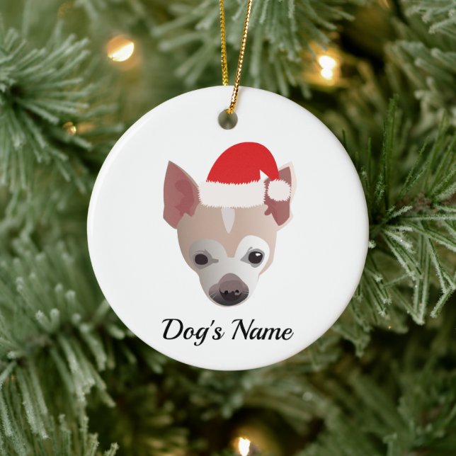 Cute Chihuahua-jul Julgransprydnad Keramik (Träd)
