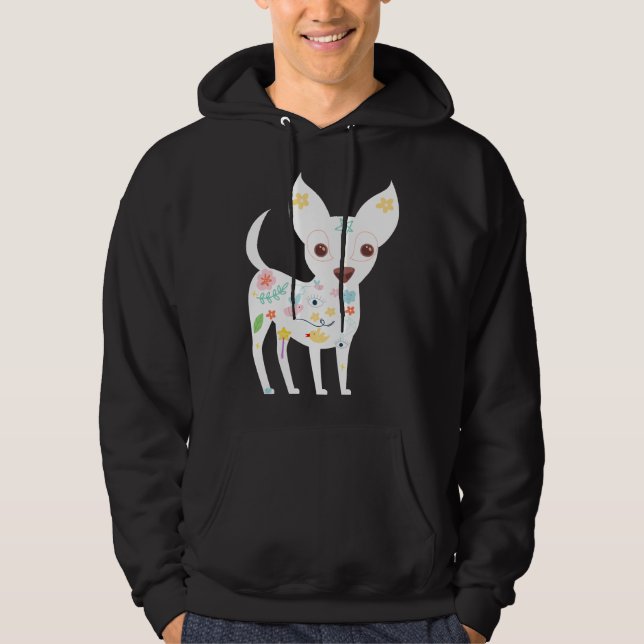 Cute Chihuahua Magic Pentagram Hund Hoodie (Framsida)