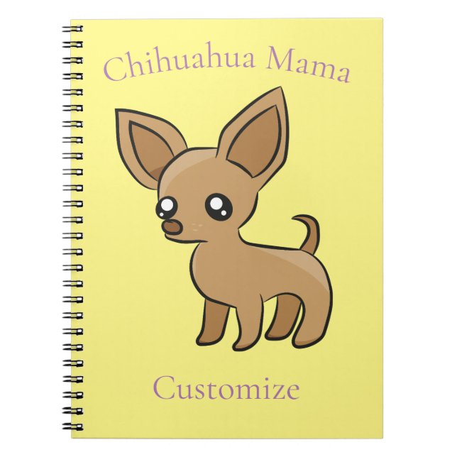 Cute Chihuahua Mamma Art Thunder_Cove Anteckningsbok (Framsidan)