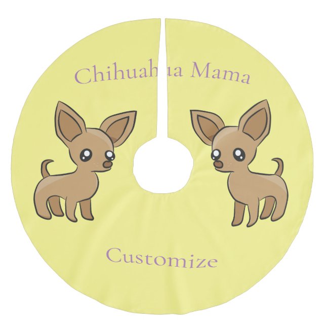 Cute Chihuahua Mamma Art Thunder_Cove Julgransmatta Borstad Polyester (Framsidan)