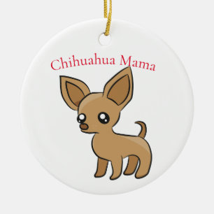 Cute Chihuahua Mamma Art Thunder_Cove Julgransprydnad Keramik