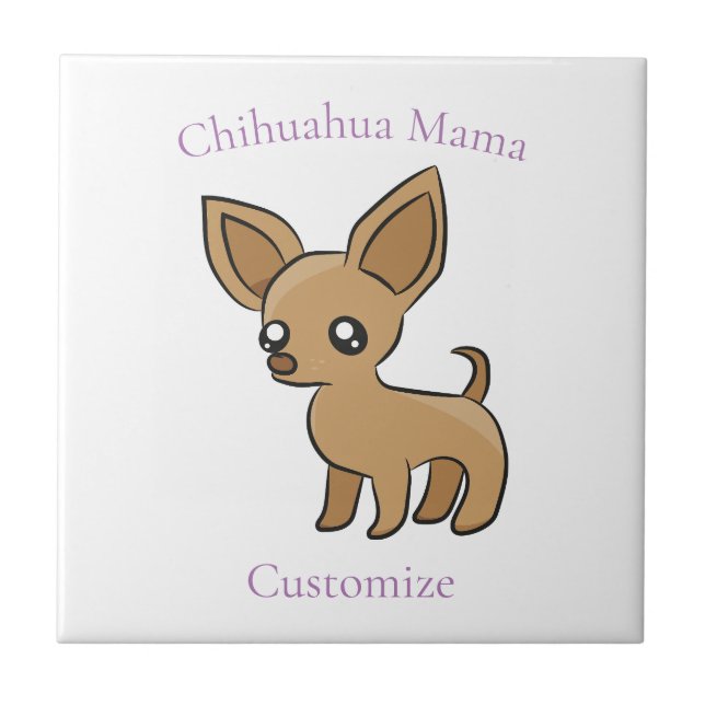Cute Chihuahua Mamma Art Thunder_Cove Kakelplatta (Framsidan)