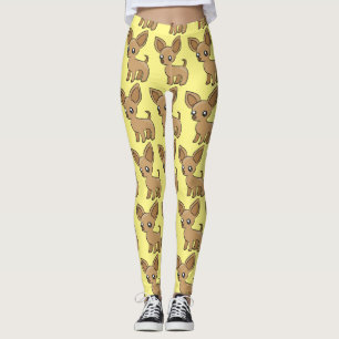 Cute Chihuahua Mamma Art Thunder_Cove Leggings