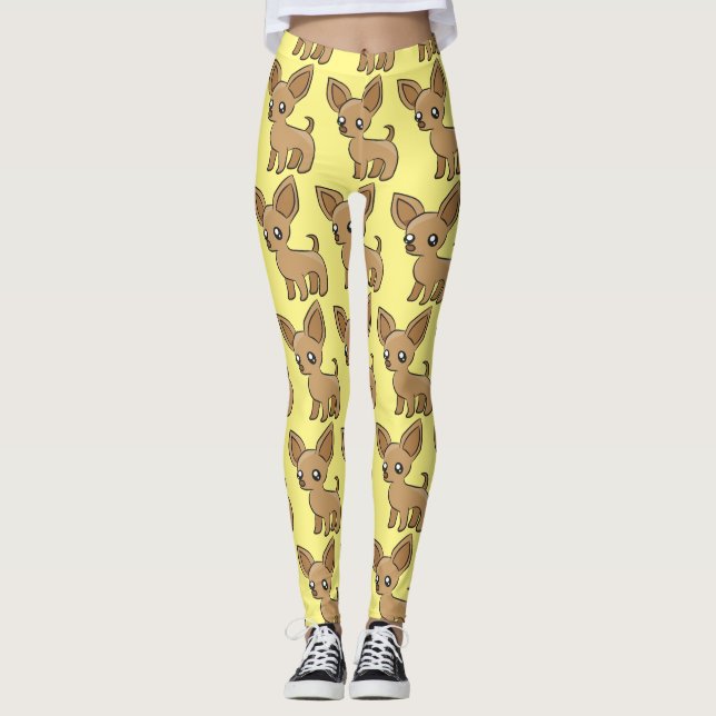 Cute Chihuahua Mamma Art Thunder_Cove Leggings (Framsida)