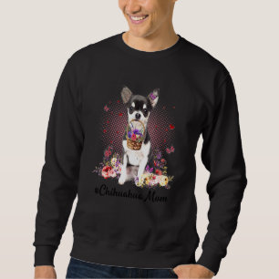 Cute Chihuahua Mamma Flower Lycklig Mors dag Kärle Lång Ärmad Tröja
