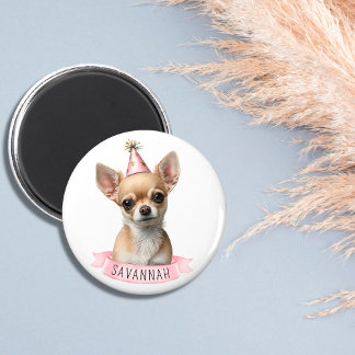 Cute Chihuahua med Namn Rosa Whimsical Design Magnet