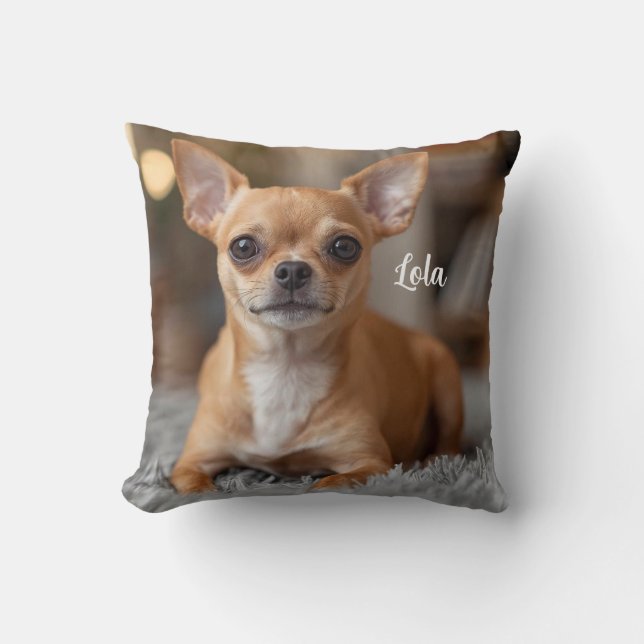 Cute Chihuahua Personlig Kudde (Framsida)