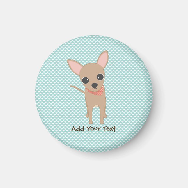 Cute Chihuahua Personlig School  Magnet (Framsidan)