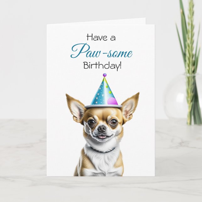 Cute Chihuahua Puns Birthday Kort (Framsida)